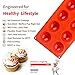 Semi Sphere Silicone Molds, 2 Pack Muffin Cupcake Baking Pan for Cake Jelly Pudding Chocolate Making Desserts Servings Domed Treats