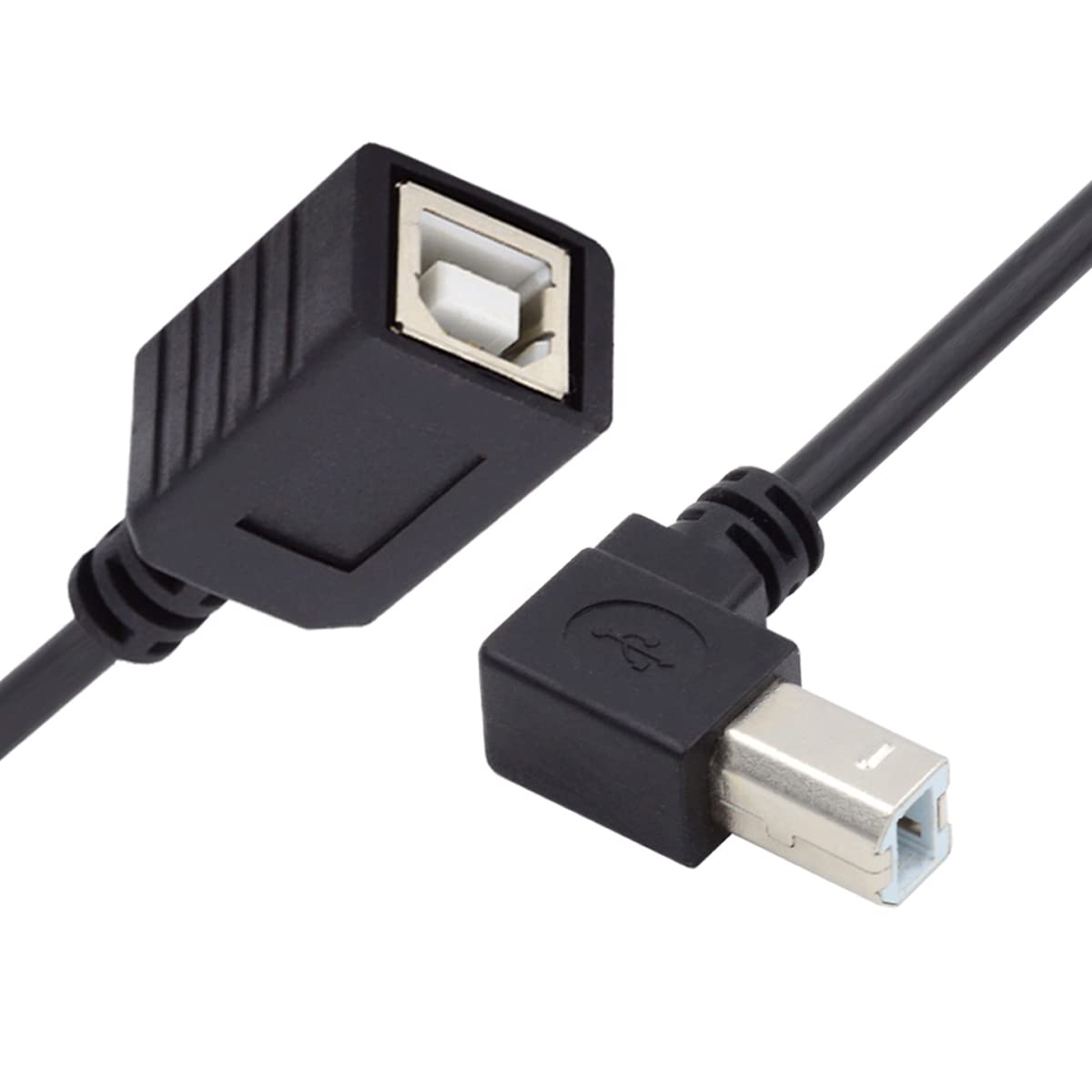 CY USB 2.0 B Type Male to Female Extension Cable Up Angled 90 Degree 20cm for Printer Scanner Disk