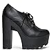 Soda Platform Chunky Ankle Bootie - Gorgeous Lace up Closed Lug Sole Boot - Comfortable High Heel Walking Shoe