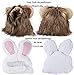 2 Pack Lion Mane Wig Costume for Cat Costume Bunny Rabbit Hat Headwear with Ears Pet Cosplay Dress up Halloween Party Costume Accessories for Cats & Small Dogs