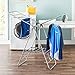 Foldable Clothes Drying Rack with Shoe Drying Area by Home Basics | Powder Coated Steel, Collapsible Design with Shelf, Ample Drying Space | Expands on Both Sides
