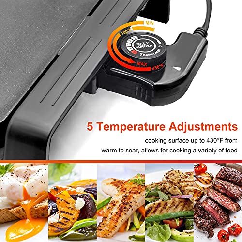 tectake Smokeless Indoor Grill, Nonstick Deluxe Electric BBQ Griddle