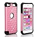 iPod Touch 7th Generation case, 6th Generation Cases, Protective Case for iPod Touch 5 6 7 Gen Bumper Accessories (Pink w/Crystal)