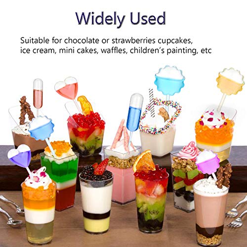 200Pcs Cupcake Pipettes 4ml Plastic Squeeze Transfer Pipettes for Strawberries Chocolate Ice Cream Mini Dropper Heart Flowers Standard - Thumbnail 4