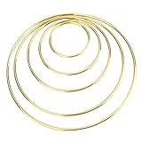 eBoot Set of 5 Pieces Assorted Metal Hoops Metal Rings for Dream Catcher, 2 Inch, 3 Inch, 4 Inch, 5 Inch, 6 Inch (Gold)
