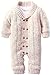 ZOEREA Baby Boy Outfits Set, 3pcs Long Sleeves Gentleman Jumpsuit & Vest Coat & Berets Hat with Bow Tie (Label 70/Age 0-6months, Khaki 1)