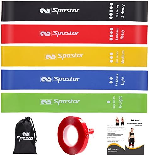 Resistance Bands Heavy Duty for Legs and Butt -Set of 5 Loop Booty Bands with Guide - Fitness Workout,Best for Stretching, Yoga, Legs Training, Physical Therapy