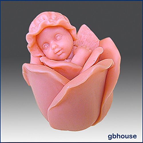 Rose Baby Angel - 3D Soap/Candle/Polymer/Clay/Cold Porcelain Silicone Mold