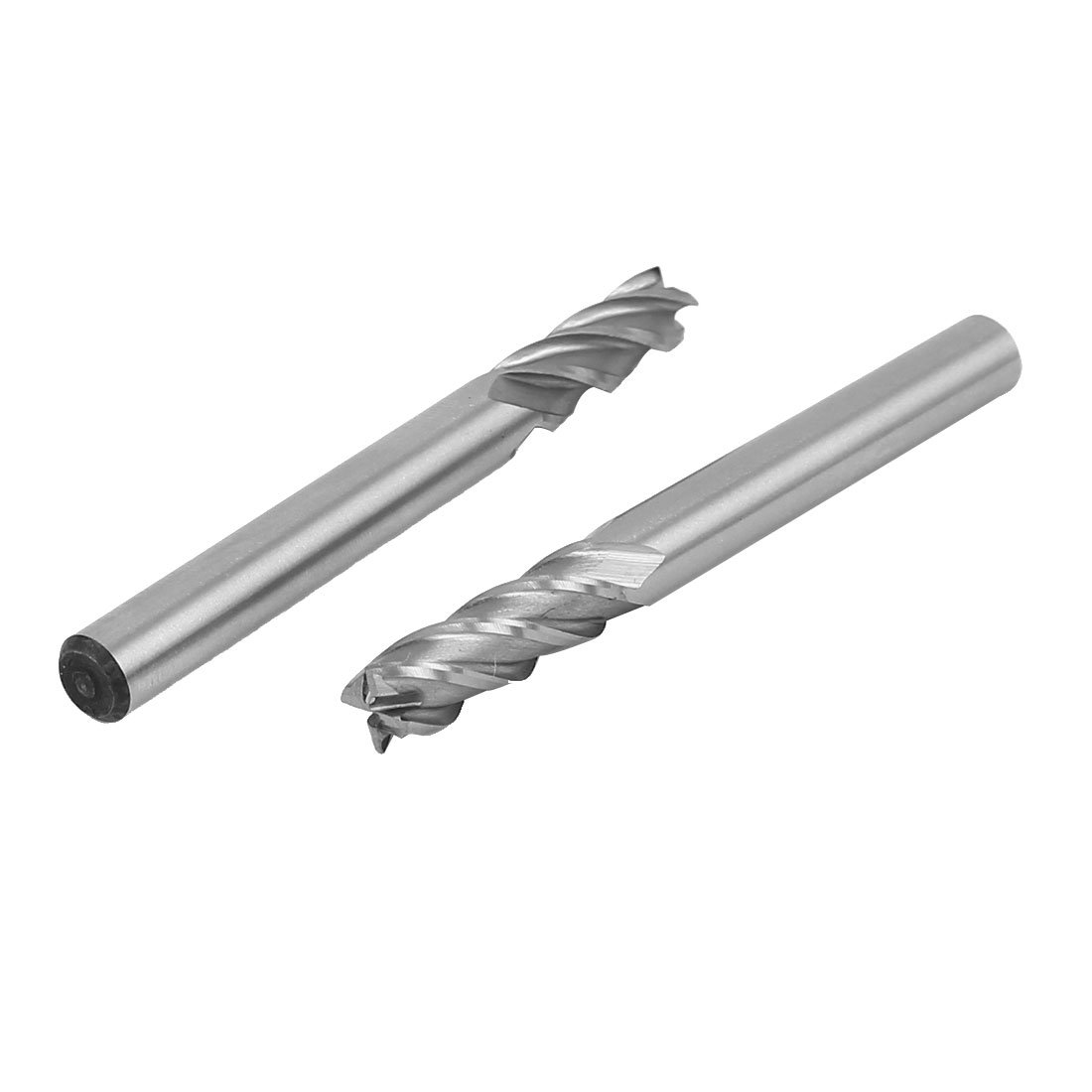 sourcingmap 2pcs 1/4 Inch Cutting Dia 4 Spiral Flutes Straight Shank Cutter Tool HSS-AL End Mill Bits