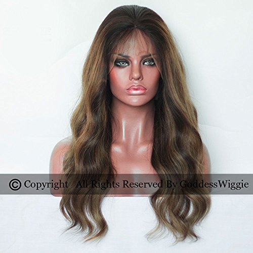 Balayage Ash Blonde Body Wavy Human Hair Lace Front Wigs Ombre Glueless Remi Hair Wigs (20inch 150density)