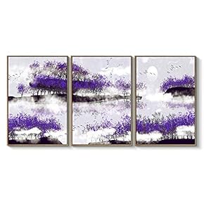 Framed Canvas Wall Art for Living Room, Bedroom Great Abstract Beautiful Landscape Canvas Prints for Home Decoration Ready to Hanging - 16"x24"x3 Panels