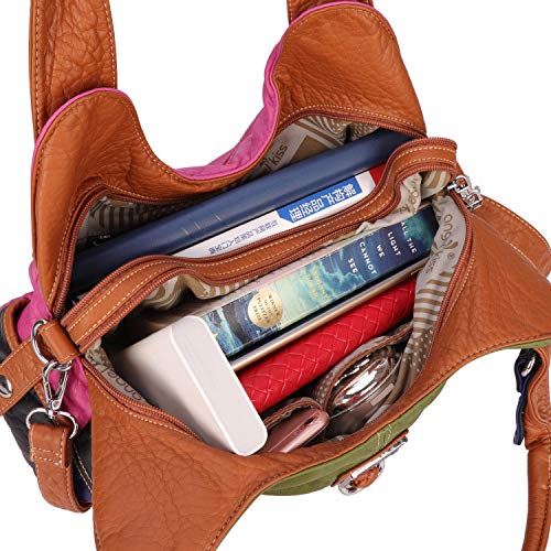Handbag Hobo Women Handbag Roomy Multiple Pockets Street ladies' Shoulder Bag Fashion PU Tote Satchel Bag for Women - Thumbnail 2