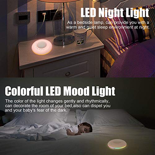 ODOMY White Noise Sound Machine for Sleeping with 20 Non-Looping Soothing Sounds Colorful Gradual Night Light Baby/Kids/Adults Sleep Therapy Sound Machine with Auto-Off Timing and Memory Function - Thumbnail 2