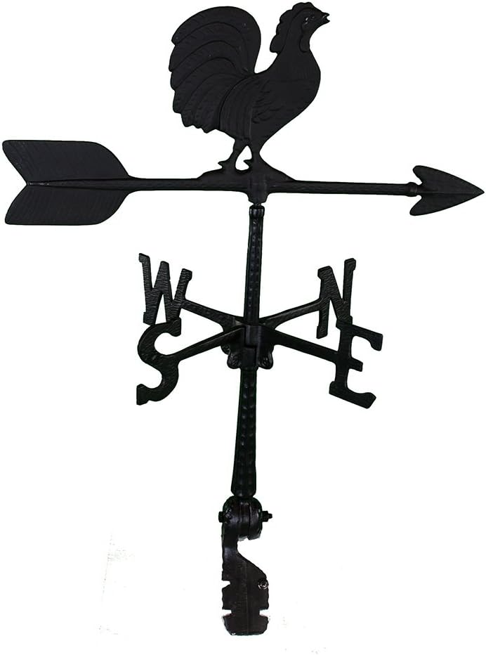 Weathervanes - Montague Metal Products 24-Inch Weathervane with Rooster Ornament, Satin Black