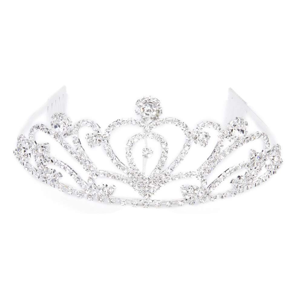 OSALADI Princess Crown for Women, Royal Bridal Crystal Tiaras Crown Jewelry Rhinestone Crown Headband Bride Princess for Women Wodding Birthday, Silver