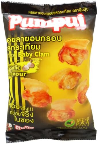 Pumpui Crispy Baby Clam Snack Garlic Flavour Net Wt 30g (1.0 Oz.) X 2 Bags