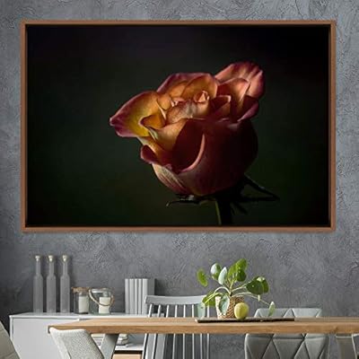 signwin Framed Canvas Wall Art Rose Bohemian Dark...