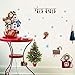 ANBER Merry Christmas Wall Sticker Santa Snowman Removable Vinyl Wall Decals Window Xmas Self-Adhesive Holiday Home Decoration