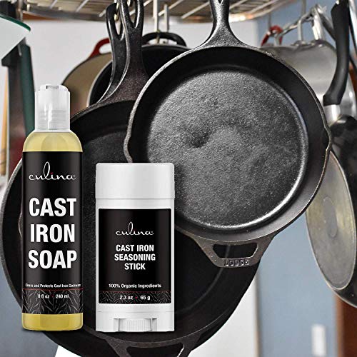culina Cast Iron Seasoning Stick & Soap Set All Natural Ingredients