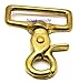Okones Pack of 2,1'' Inner Width,Solid Brass Square Lobster Clasps Swivel Trigger Clips Hooks for Straps Bags Belting leathercraft(Hook insides 1'')