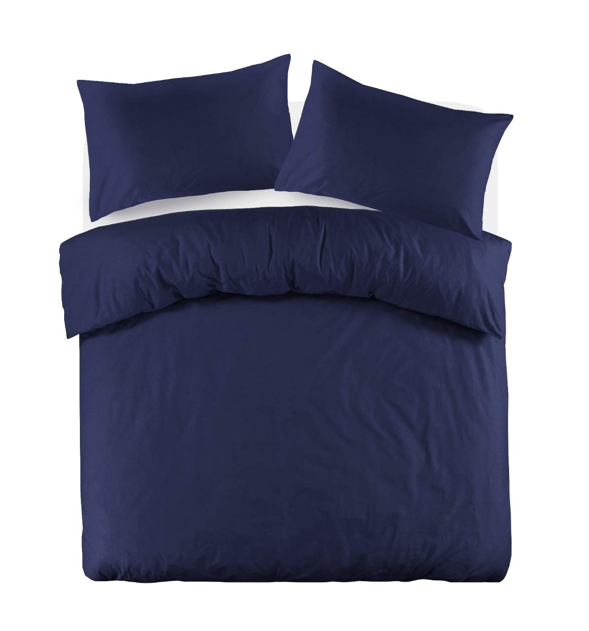 Mastex Poly Cotton Bedding Duvet Set - Ultra Soft King Size Quilt Cover - Hotel Quality - Premium Bedding Sets - Navy - King