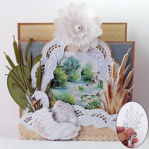 Potato001 Cattail Plant Style DIY Cutting Dies Stencils Scrapbooking Photo Album Crafts