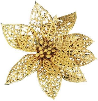 Beautiful Gold Pierced Flower Christmas Tree Decoration Supplies.
