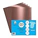 Craftables Rose Gold Heat Transfer Vinyl HTV - 5 Sheets Easy to Weed Tshirt Iron on Vinyl for Silhouette Cameo, Cricut, All Craft Cutters. Ships Flat