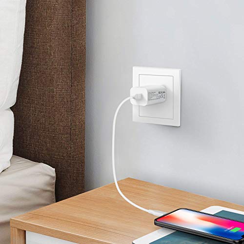 VHEONET USB C Charger 18W PD3.0 Type C Mini Wall Charger Power Delivery for iPhone 11 Pro Max Xs Max XR X 8 Plus, AirPods Pro, iPad Pro,Samsung Galaxy S10+S9+,Google Pixel 3a XL(USB A Included)