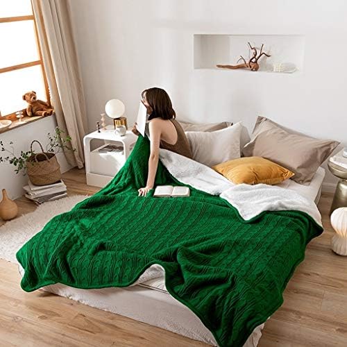 爆安プライス 暖かいカシミヤ毛布 大フランネルフリースニットブランケット ソフトで快適なファジィ豪華な暖かいツインサイズ毛布は マイクロファイバーをスローします 寮のカシミヤ毛布 0x230cm Green Size Color