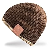 Mydeal Washable Bluetooth Beanie Hat Music Cap with Wireless Stereo Over Ear Headphone Headset Earphone Speaker Microphone Hands Free for Iphone Ipad Samsung Android Cell Phones,Christmas Gift - Brown