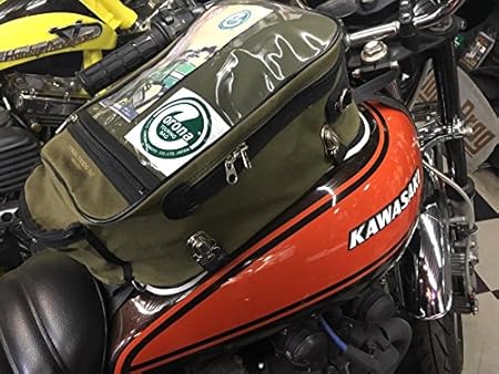 Amazon タンクバッグの決定版 コロナツーリングバッグ 帆布カーキグリーン ｌサイズ 元祖タンクバッグ Z900rs 旧車 絶版バイクに似合う 版収納 高品位 Made In Japan ホンダ カワサキ スズキ ヤマハ 旧車 絶版車 ネオレトロ ネイキッド コロナツーリングバッグ Cb