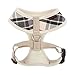 Puppia Junior Over-The-Head Dog Harness Checkered Pattern No Choke No Pull Adjustable Chest Belt Walking Training for Small and Medium Dog, Beige, X-Large