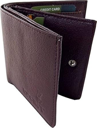 Orbit Mens Brown Leatherette Square Wallet Gents Money Purse (BR2852)