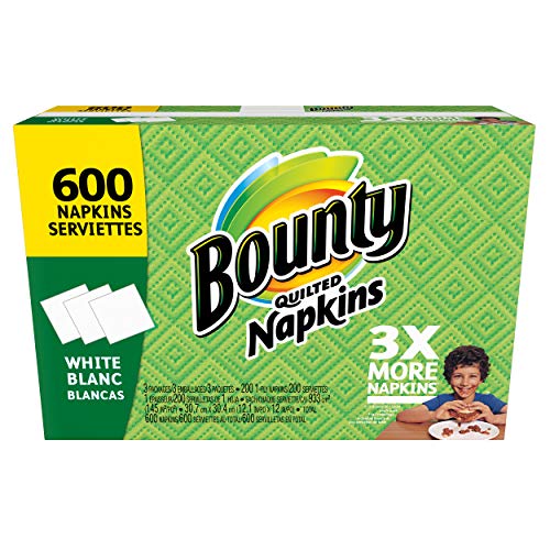Paper Napkins, White or Printed, 200 Count (600 Napkins)