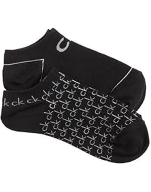 Women's 2-Pack 'CK' Logo Ankle Socks (One Size, Black)
