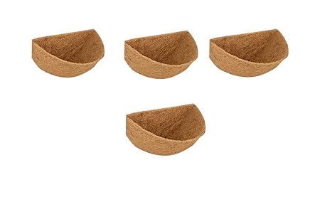 COIR GARDEN Coco Fiber Wall Hanger Window Hanging Planter POTS Half Coir Basket Liner (12 Inch) -4 Pieces