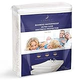 LUNAVY Premium Bamboo Waterproof Mattress Protector - Machine Washable Pad (Twin Size)