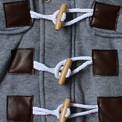 Rosiika Toddler Boys Girls Kids Warm Outerwear Clothes Fleece Jacket Toggle Coats Grey 130