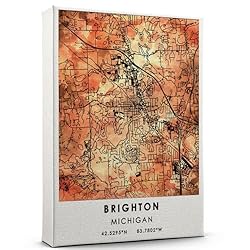 Brighton Map Poster, Michigan Map Art Poster, Map