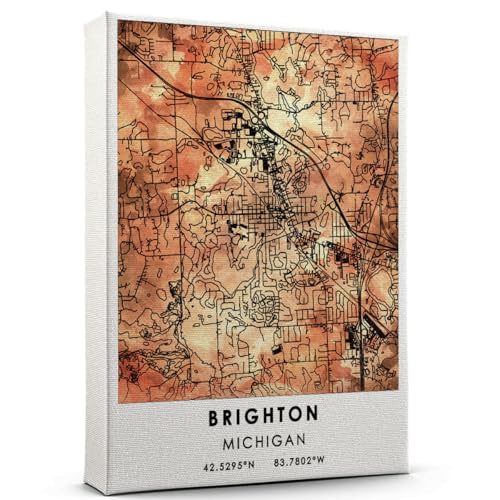 Brighton Map Poster, Michigan Map Art Poster, Map
