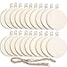 Tatuo 50 Pcs Round Christmas Wooden Ornaments for Crafts Blank Wooden Ornaments Natural Wooden Slices DIY Crafts New Year Christmas Tree Ornaments Hanging Decorations