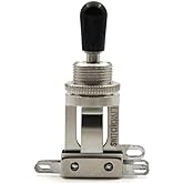 Switchcraft 3 Way Toggle Switch w/Genuine Tip, Short Toggle for Les Paul Electric Guitar (Black Tip)