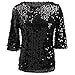 PlayWorld Womens Shimmer Glam Glitter Sequin Embellished Sparkle Tank Top Shirt