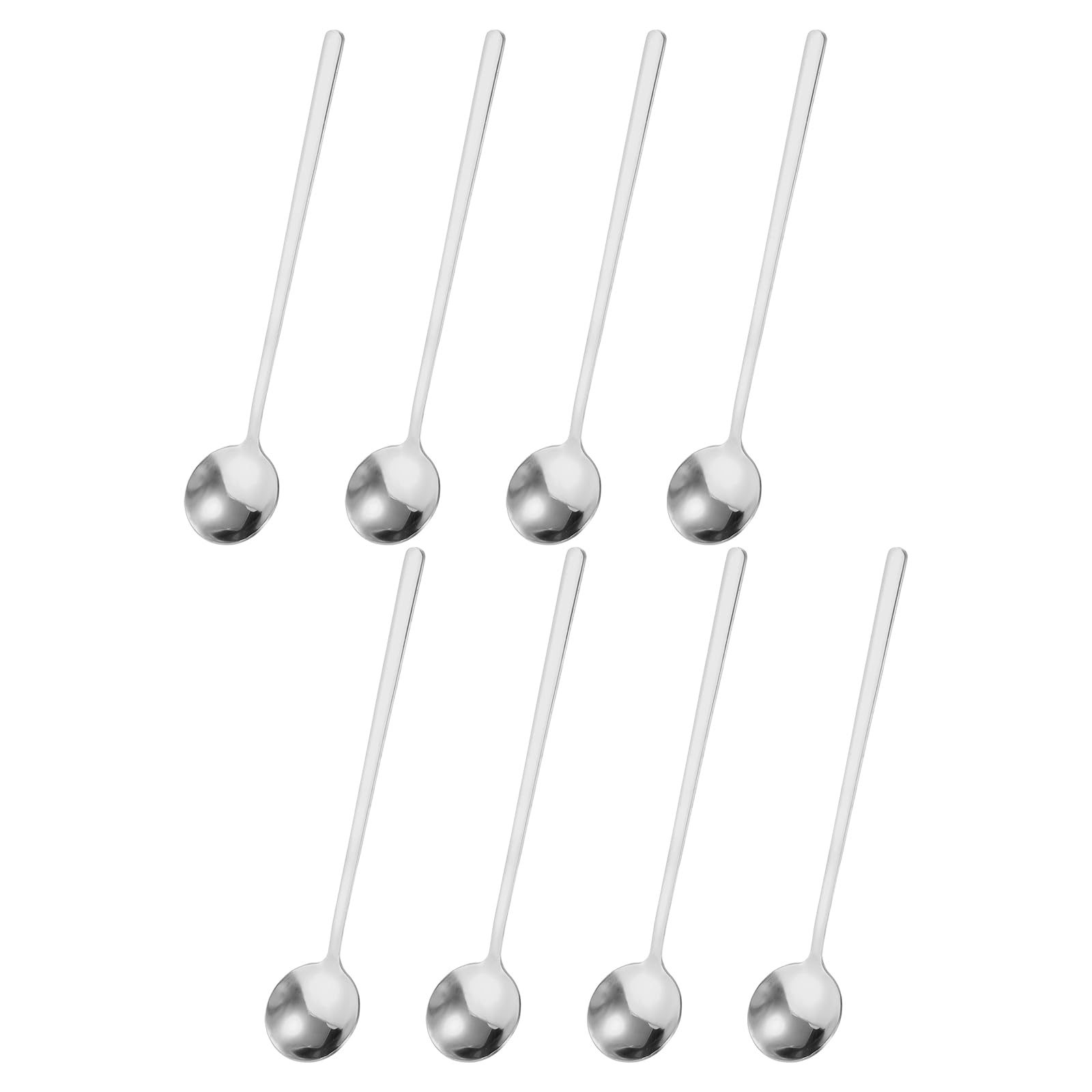 uxcell 8Pcs Stainless Steel Espresso Spoons 6 Inch Mini Coffee Spoon Teaspoon Mini Stirring Spoons for Coffee Dessert Ice Cream Cake, Silver
