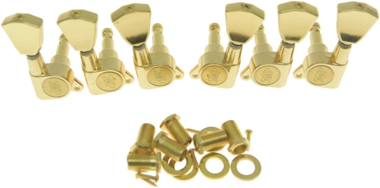 Wilkinson 3x3 Gold E-Z Post Guitar Tuners E-Z Post Guitar Tuning Keys Pegs Machine Heads with Tulip Buttons