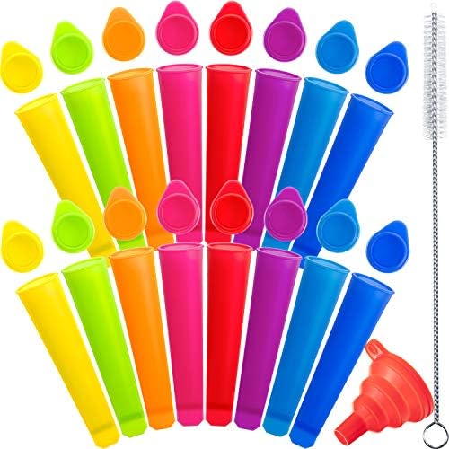 16 Pieces Silicone Ice Cream Bar Molds with Lid Ice Cream Bar Molds
