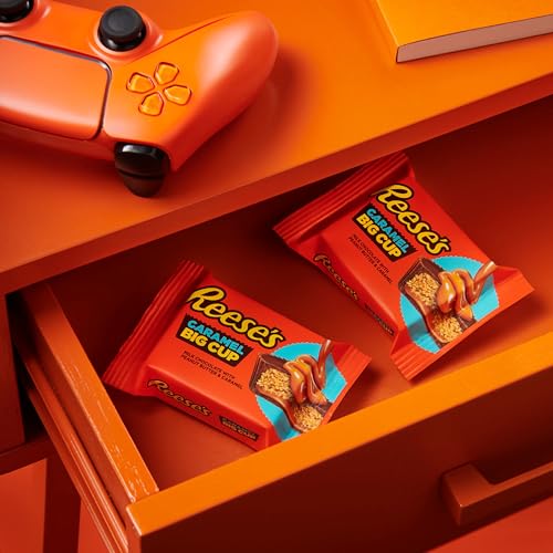 REESE’S BIG CUP CARAMEL MILK CHOCOLATE PEANUT BUTTER CUPS, CANDY PACKS, 1.4 OZ (16 COUNT)