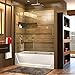 DreamLine Mirage-X 55 - 59 inch W x 58 inch H Frameless Sliding Tub Door in Brushed Nickel - Left Wall Installation