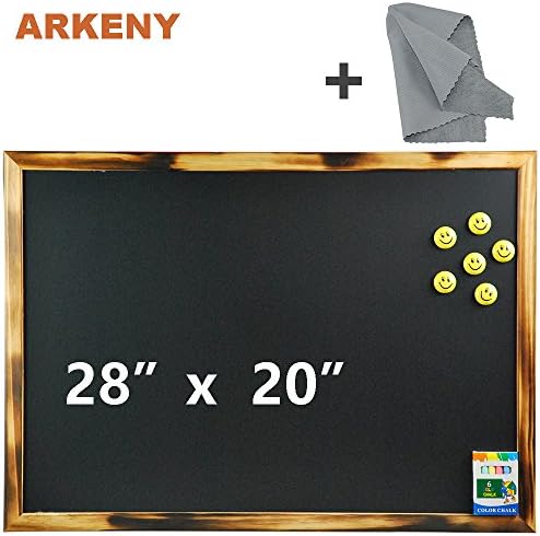 28" X 20" Rustic Natural Wooden Chalkboard for Bars , Coffee Shops ,Home Decors, Hand-torched Natural Wooden Frame (American Southern Yellow Pine) By ARKNEY